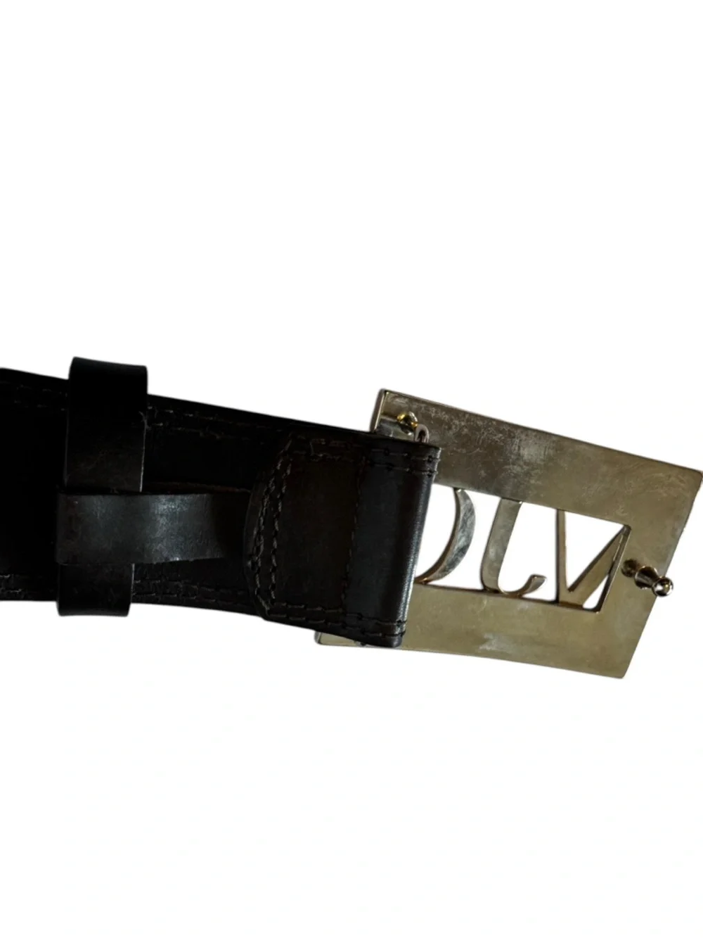 Versace Jeans Couture VJC Dark Brown Faux Leather Belt Size 95